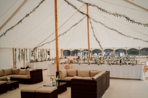 Floral wedding marquee furniture