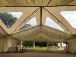 Internal clearspan marquees